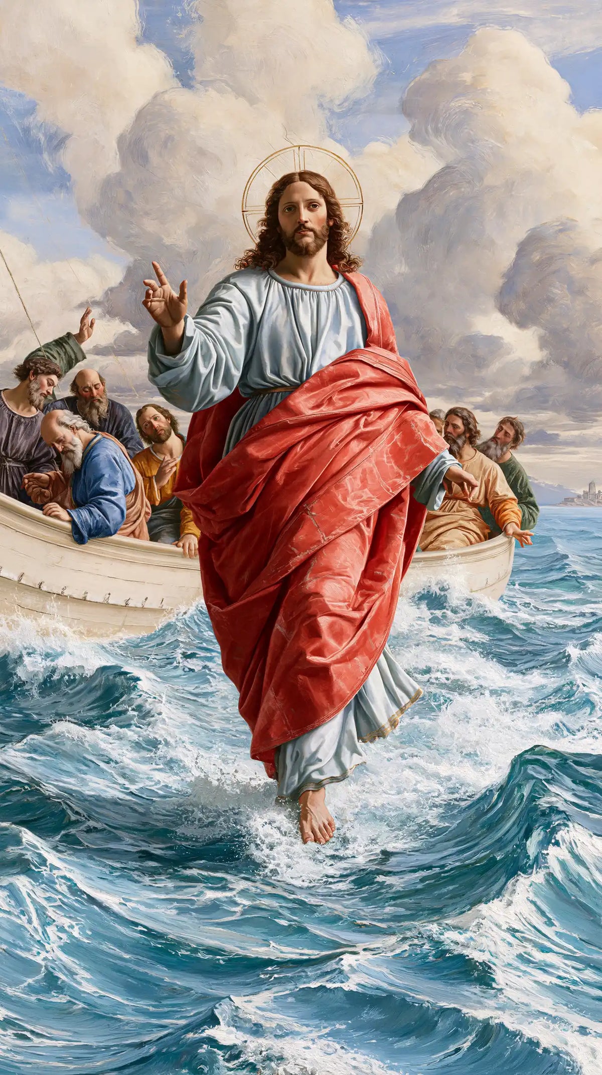 Jesus Walking on Water — The Vermilion Drape and Crystal Waters