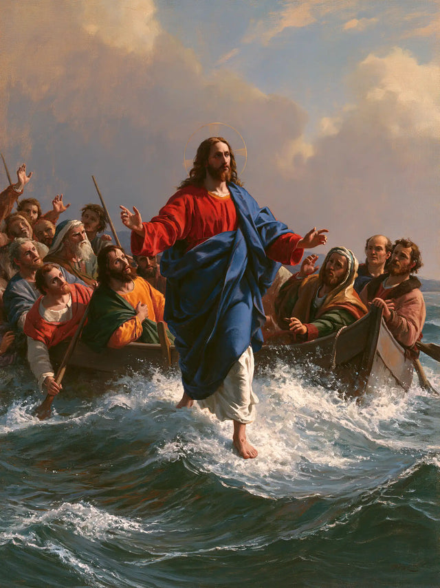 Jesus Walking on Water — Blue in the Crown of Witnesses
