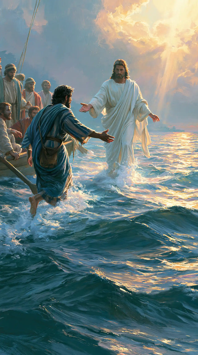 Jesus Walking on Water — The White Call upon the Turquoise Sea