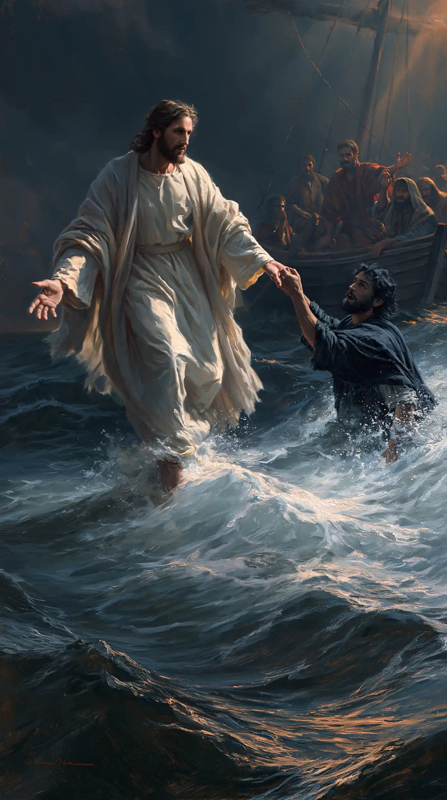 Jesus Walking on Water - Jesus Saves Peter · Portrait n° 2