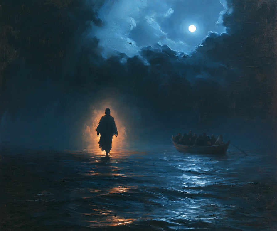 Jesus Walking on Water - Midnight Blue Chiaroscuro · Landscape n° 2