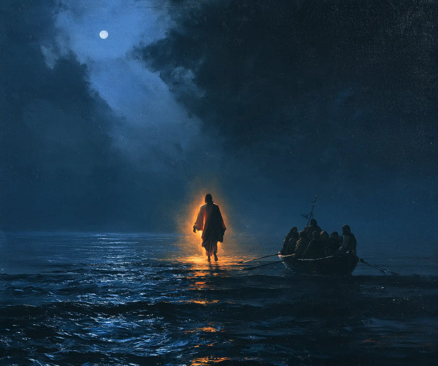 Jesus Walking on Water - Midnight Blue Chiaroscuro · Landscape n° 3