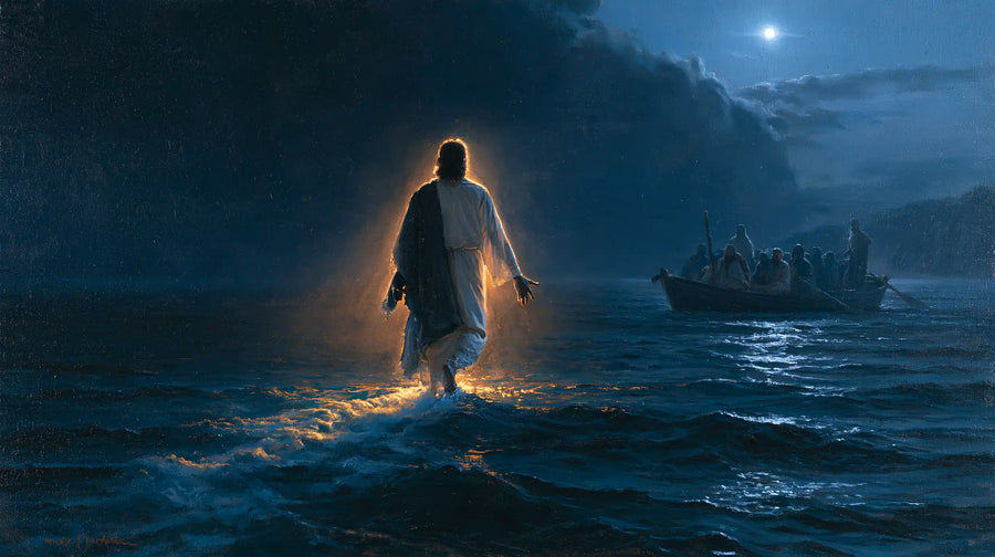 Jesus Walking on Water - Midnight Blue Chiaroscuro · Landscape n° 11