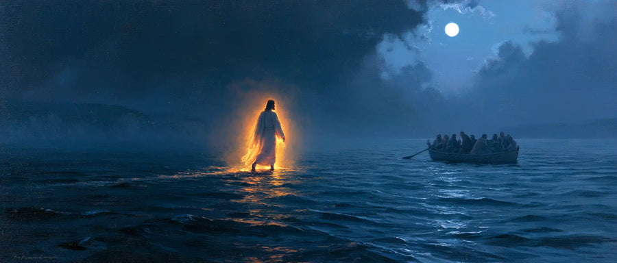 Jesus Walking on Water - Midnight Blue Chiaroscuro · Landscape n° 13