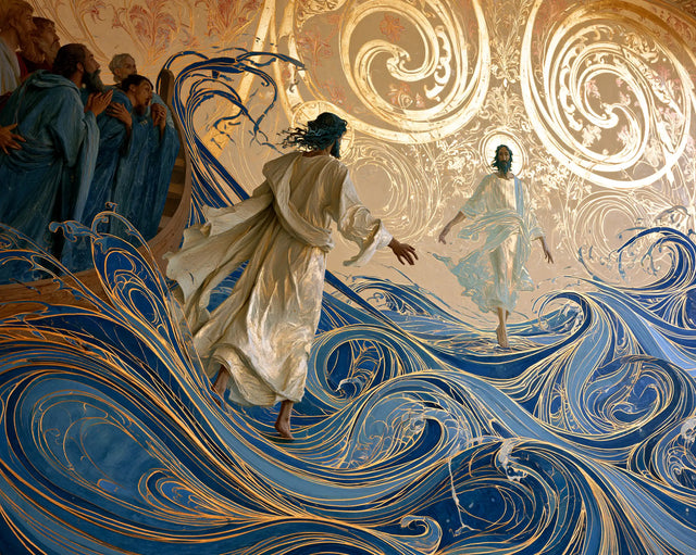 Jesus Walking on Water - Sacred Art Nouveau · Landscape n° 17