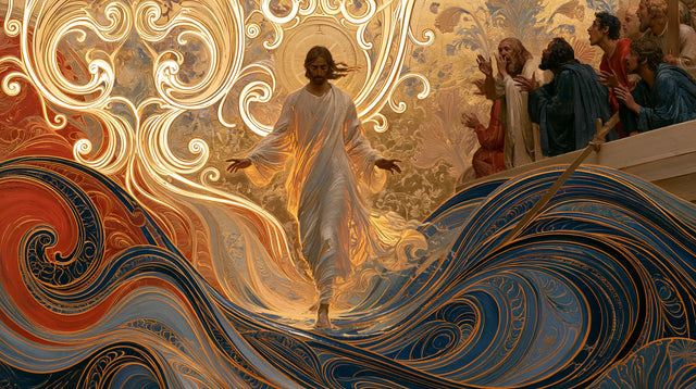Jesus Walking on Water - Sacred Art Nouveau · Landscape n° 25