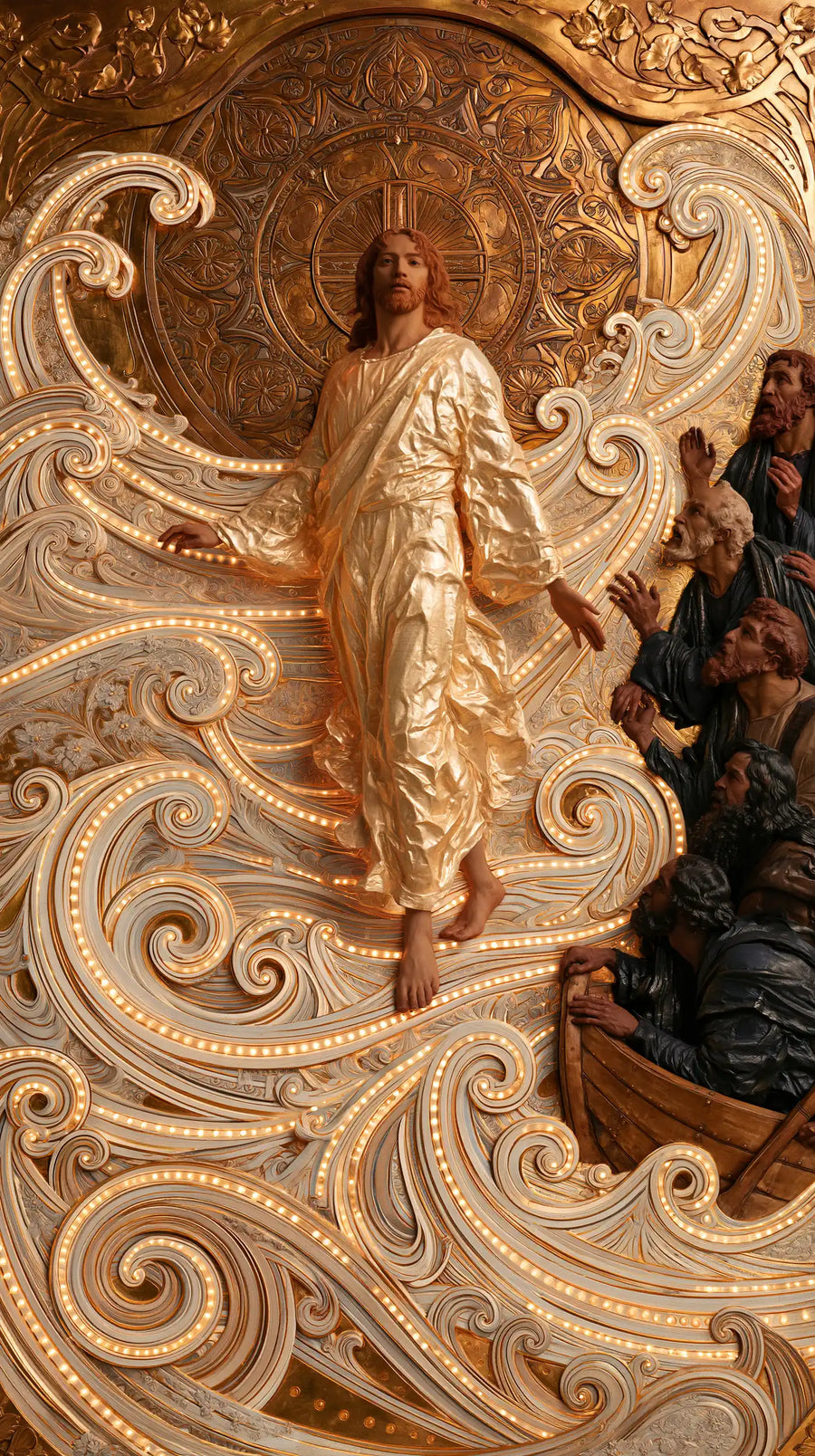 Jesus Walking on Water - Sacred Art Nouveau · Portrait n° 16