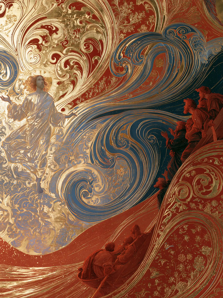 Jesus Walking on Water - Sacred Art Nouveau · Portrait n° 34