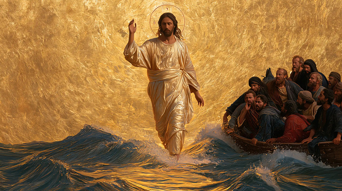 Jesus Walking on Water — The Blessing beside Closely Gathered Faces