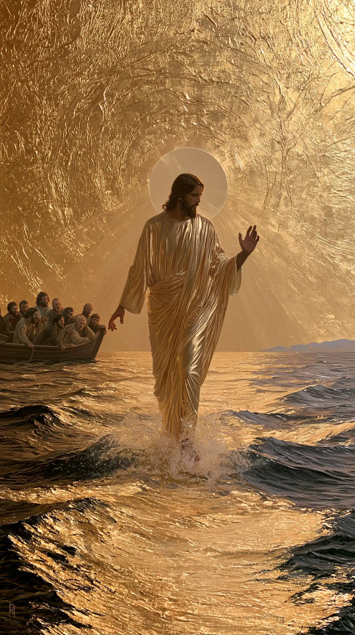 Jesus Walking on Water — The Turned Gaze in the Circular Light