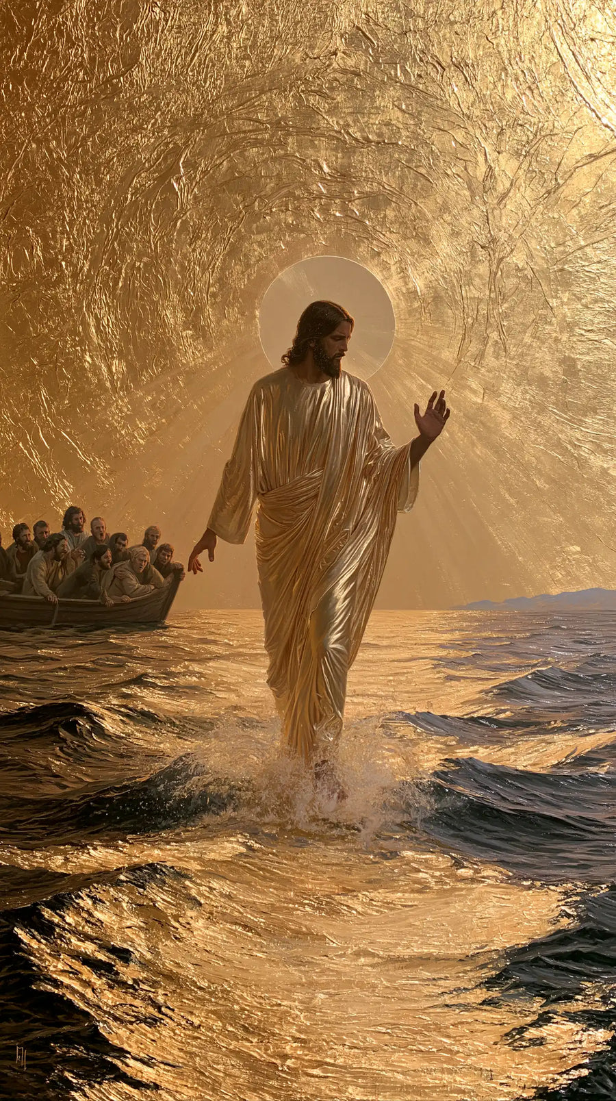 Jesus Walking on Water - Sacred Gold · Portrait n° 14