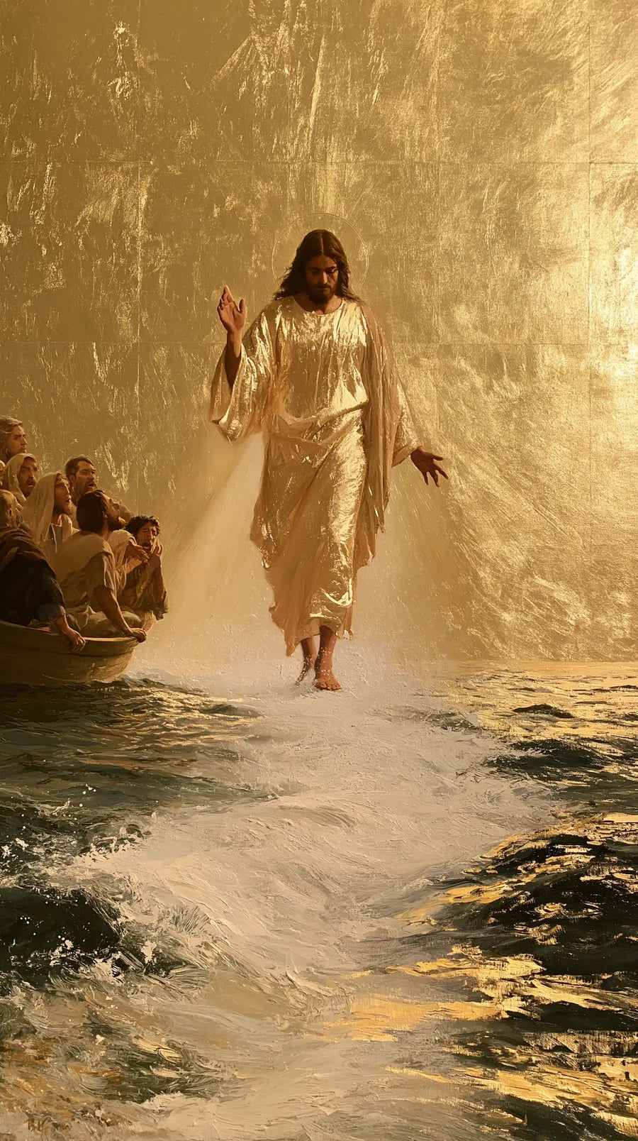 Jesus Walking on Water - Sacred Gold · Portrait n° 17