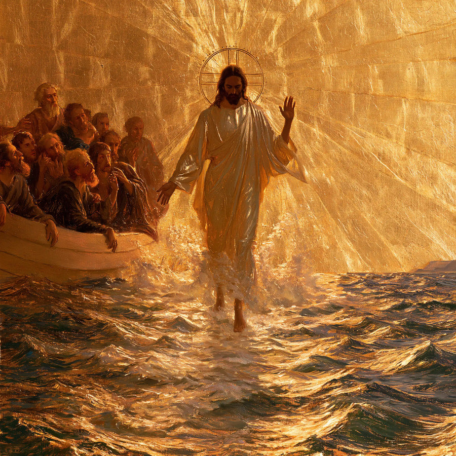 Jesus Walking on Water - Sacred Gold · Square n° 2