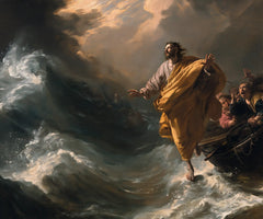 Jesus Walking on Water — Ochre beneath the Opening Sky