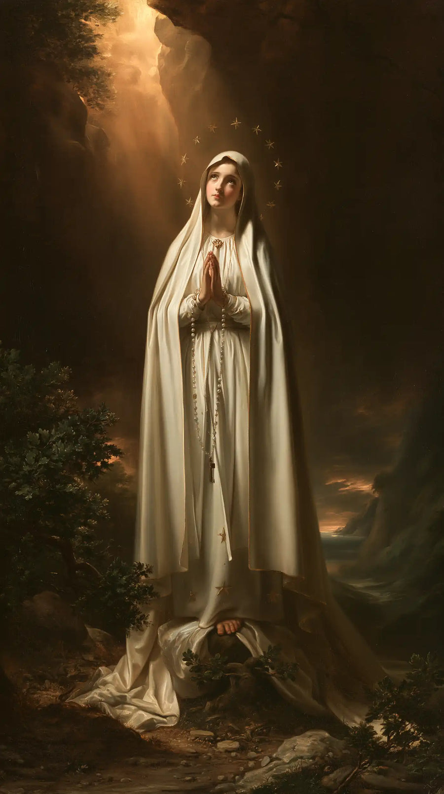 Our Lady of Fatima – Caravaggio Tenebrism · Portrait no. 4