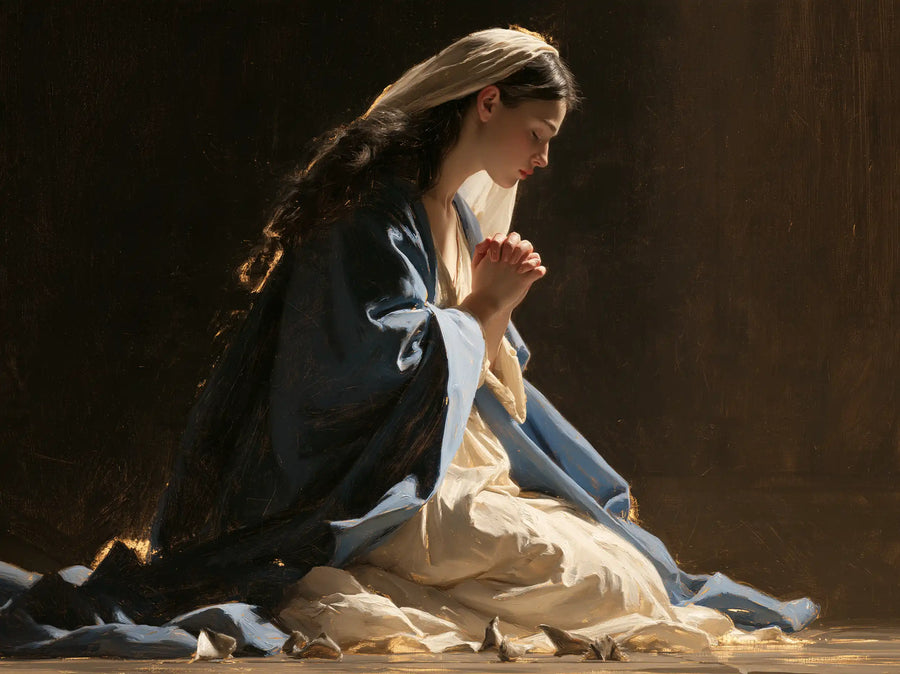 Virgin Mary in Prayer - Black and Gold · Landscape n° 4
