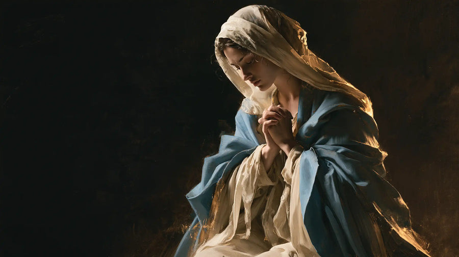 Virgin Mary in Prayer - Black and Gold · Landscape n° 14