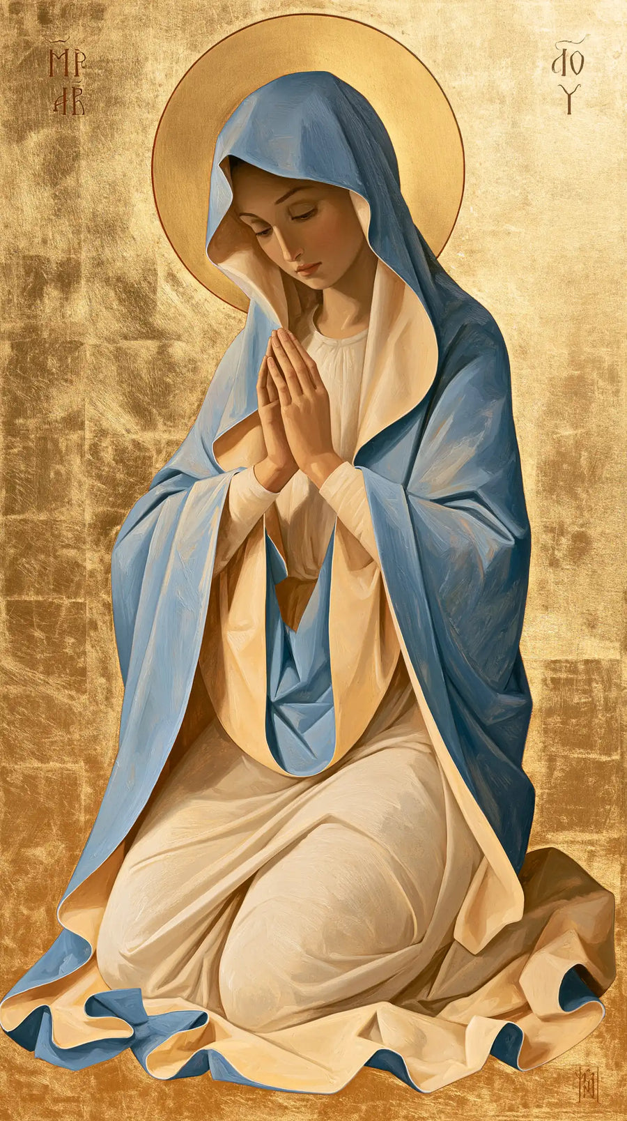 Virgin Mary in Prayer - Contemporary Byzantine · Portrait n° 2