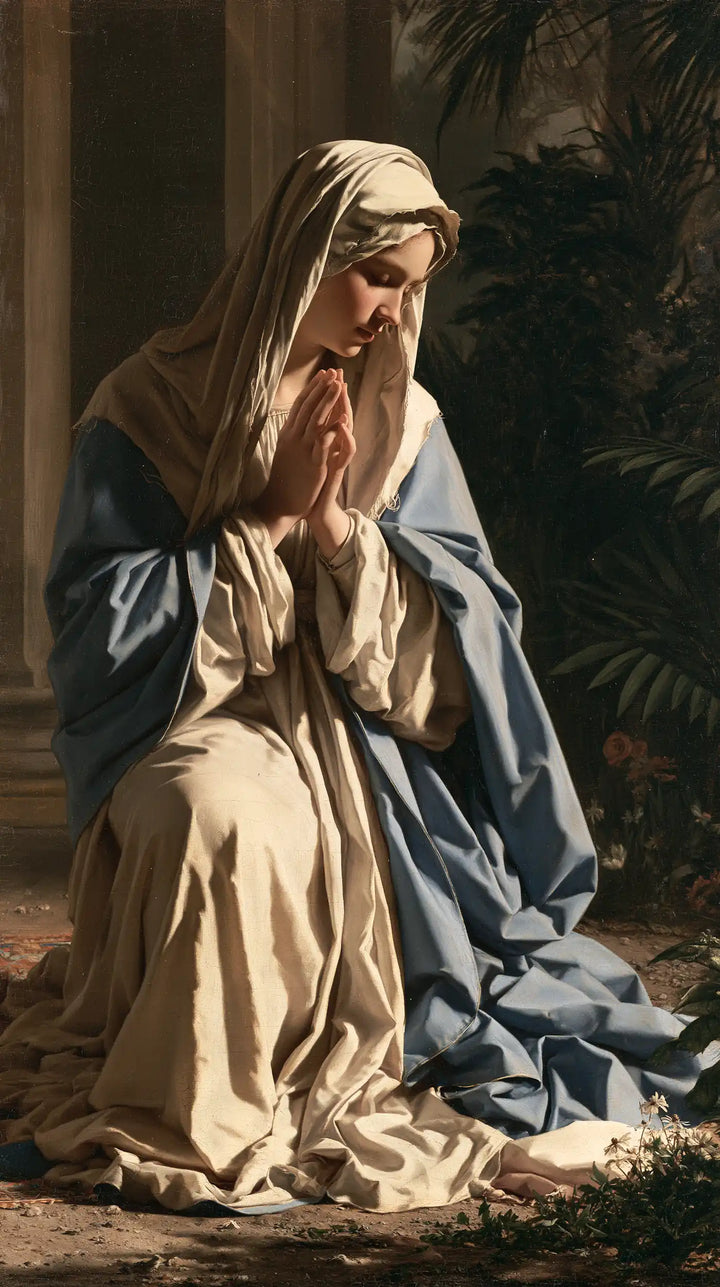 Virgin Mary in Prayer — Prayer in the Shade of Ferns