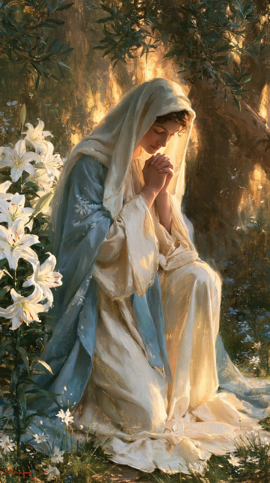 Virgin Mary in Prayer - Mary in a Biblical Interior · Portrait n° 6