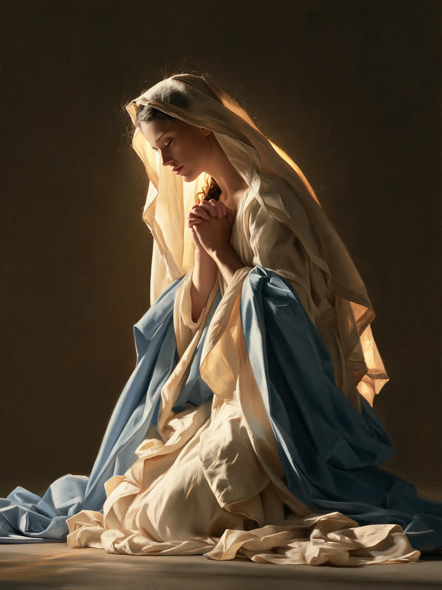 Virgin Mary in Prayer - Mary in a Biblical Interior · Portrait n° 18
