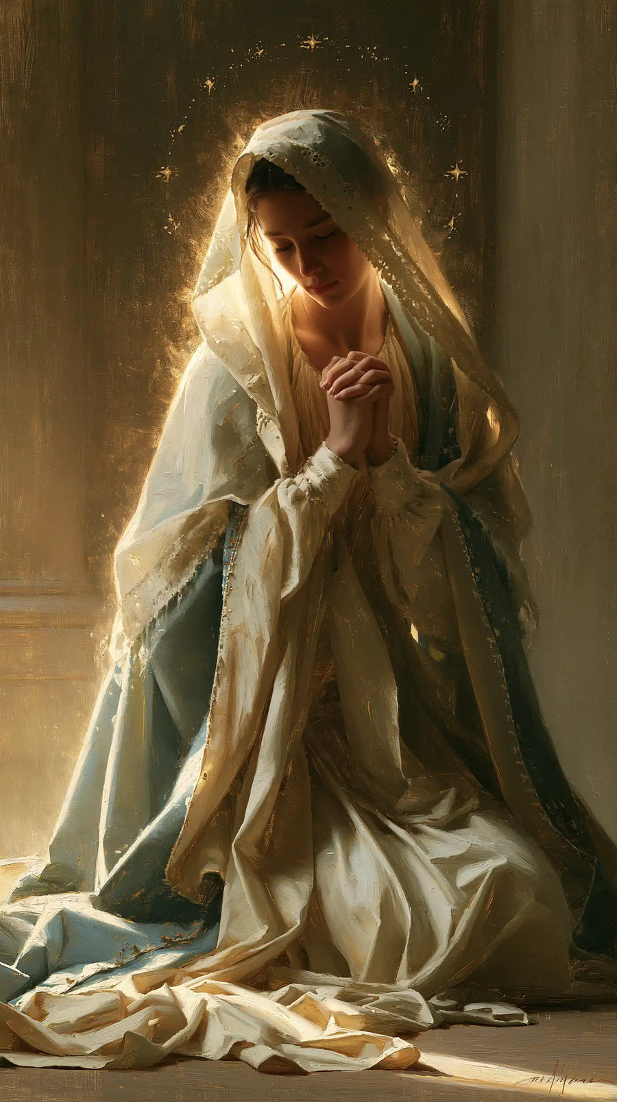 Virgin Mary in Prayer - Mary in Divine Light · Portrait n° 35