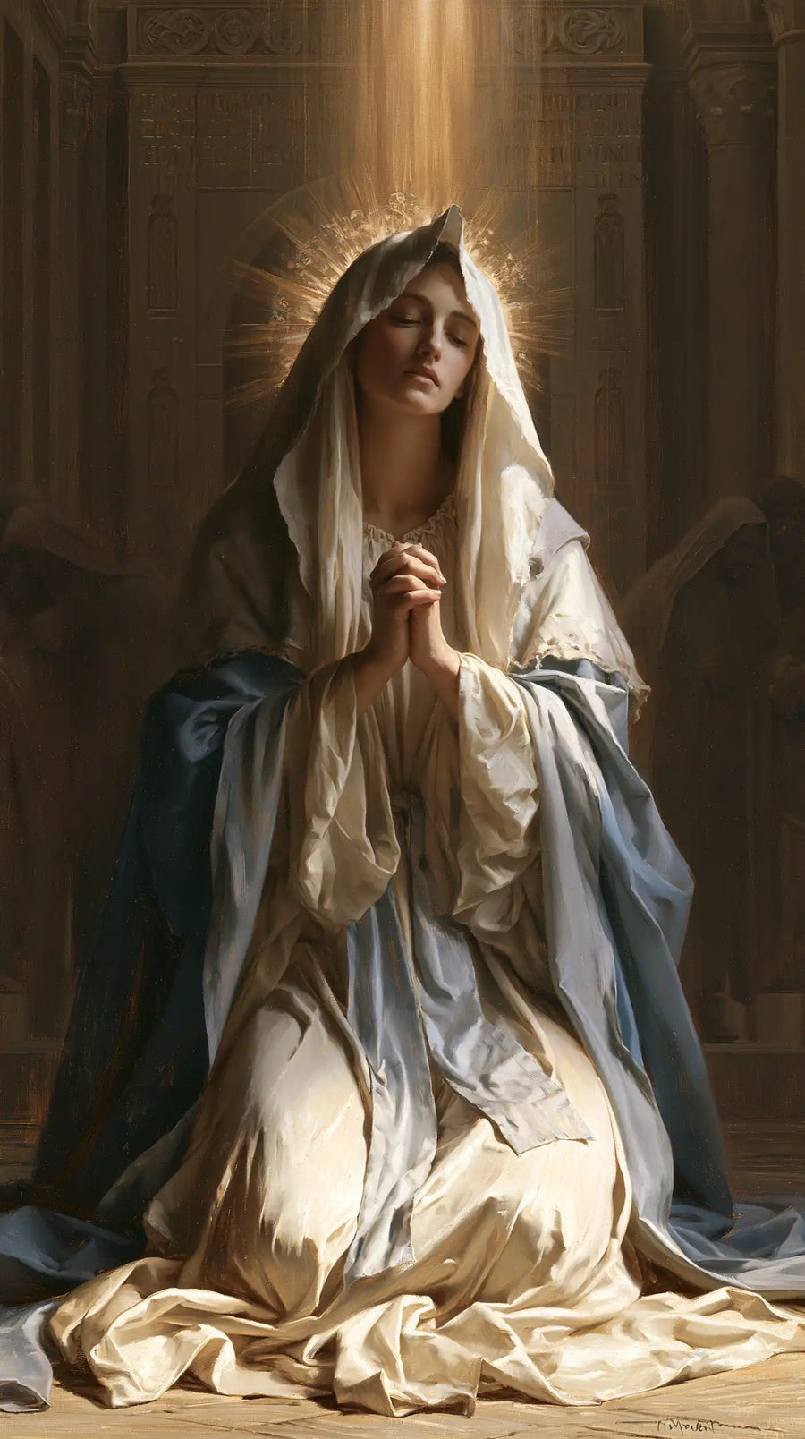 Virgin Mary in Prayer - Mary in Divine Light · Portrait n° 42