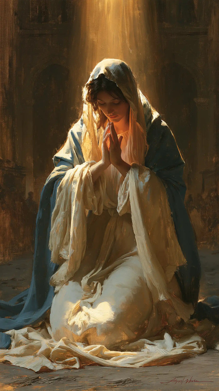 Virgin Mary in Prayer - Mary in Divine Light · Portrait n° 43