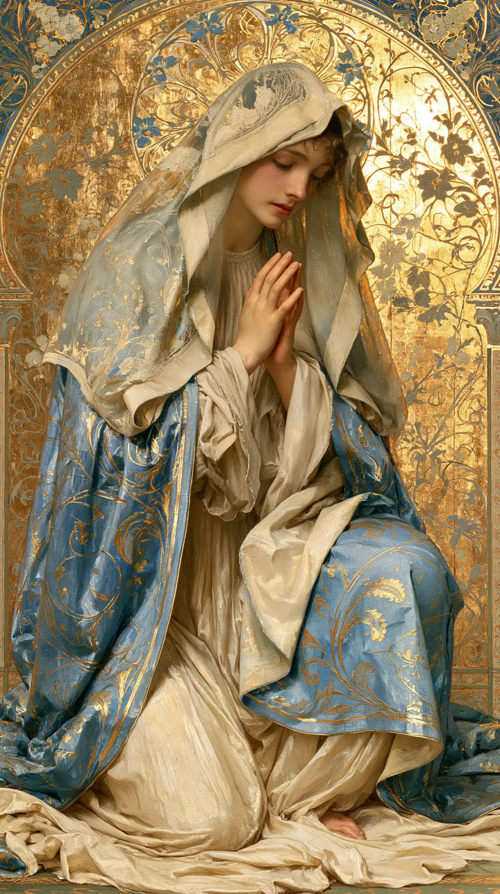 Virgin Mary in Prayer - Sacred Art Nouveau · Portrait n° 10