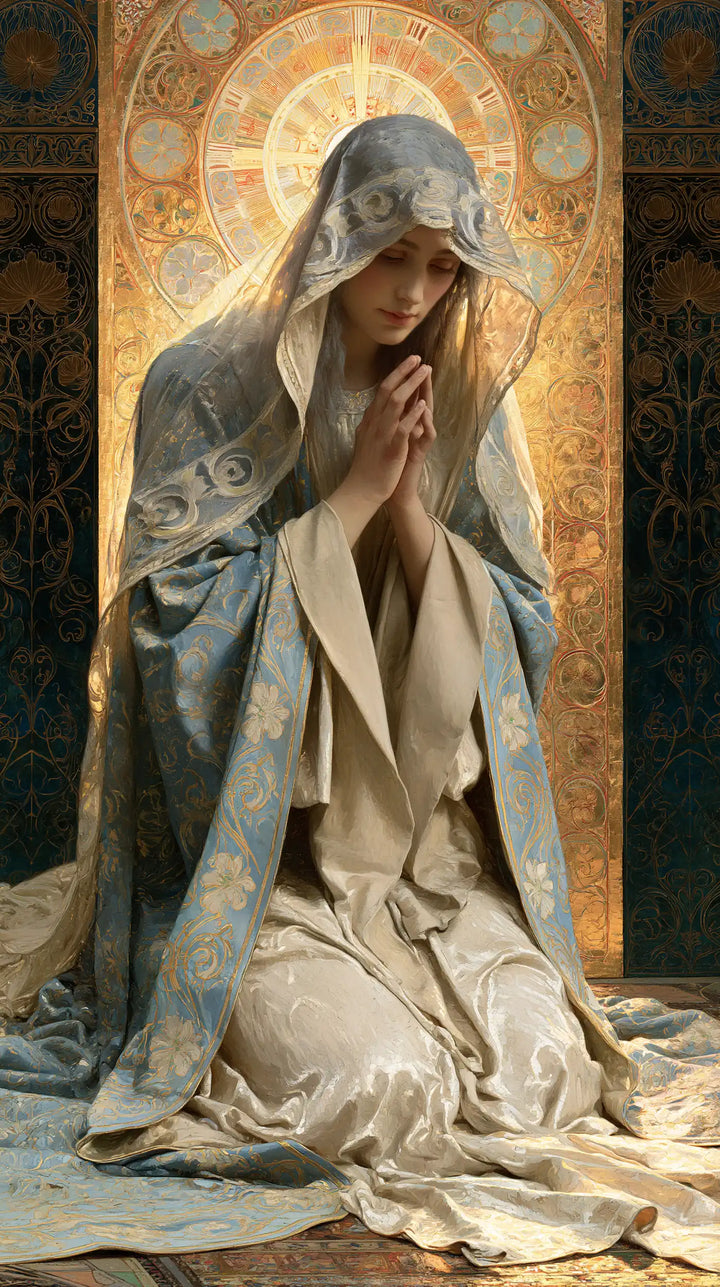 Virgin Mary in Prayer - Sacred Art Nouveau · Portrait n° 19