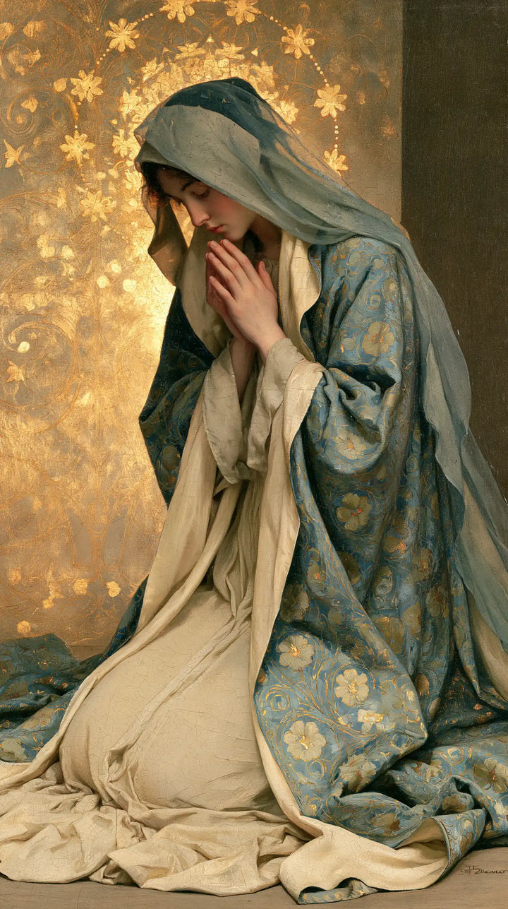 Virgin Mary in Prayer - Sacred Art Nouveau · Portrait n° 24