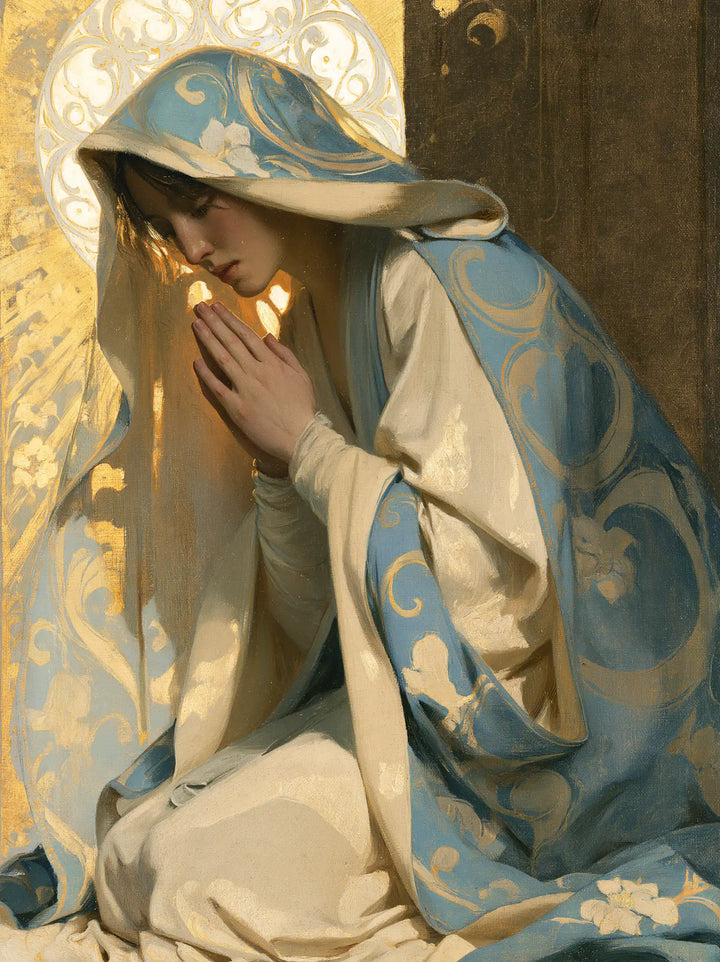 Virgin Mary in Prayer - Sacred Art Nouveau · Portrait n° 33