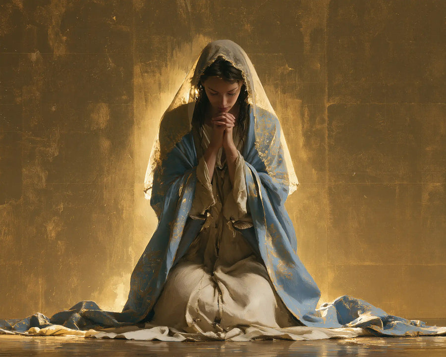 Virgin Mary in Prayer - Sacred Gold · Landscape n° 11