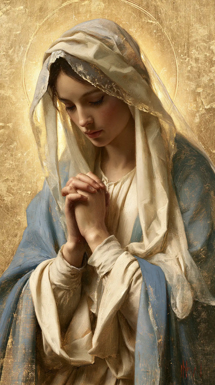 Virgin Mary in Prayer - Sacred Gold · Portrait n° 2