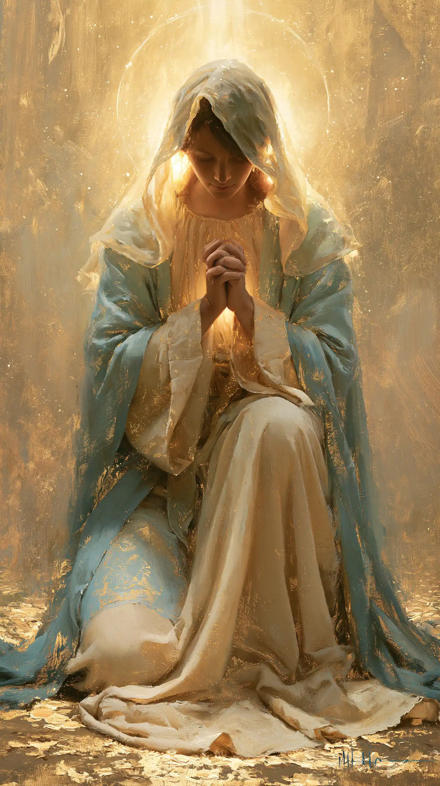 Virgin Mary in Prayer - Sacred Gold · Portrait n° 5