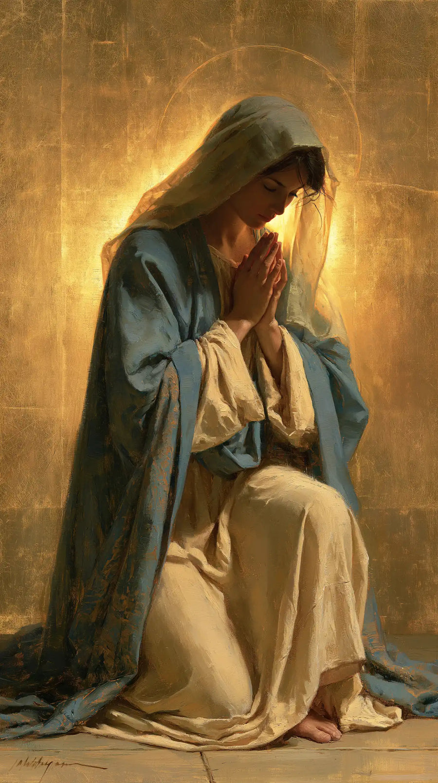 Virgin Mary in Prayer - Sacred Gold · Portrait n° 15