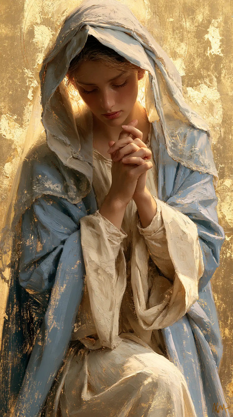 Virgin Mary in Prayer - Sacred Gold · Portrait n° 16