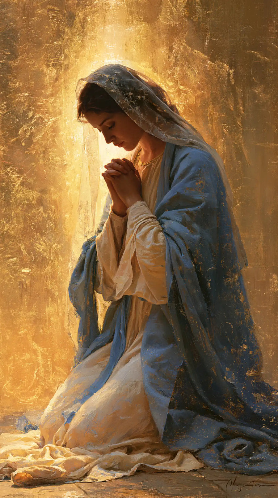 Virgin Mary in Prayer - Sacred Gold · Portrait n° 18