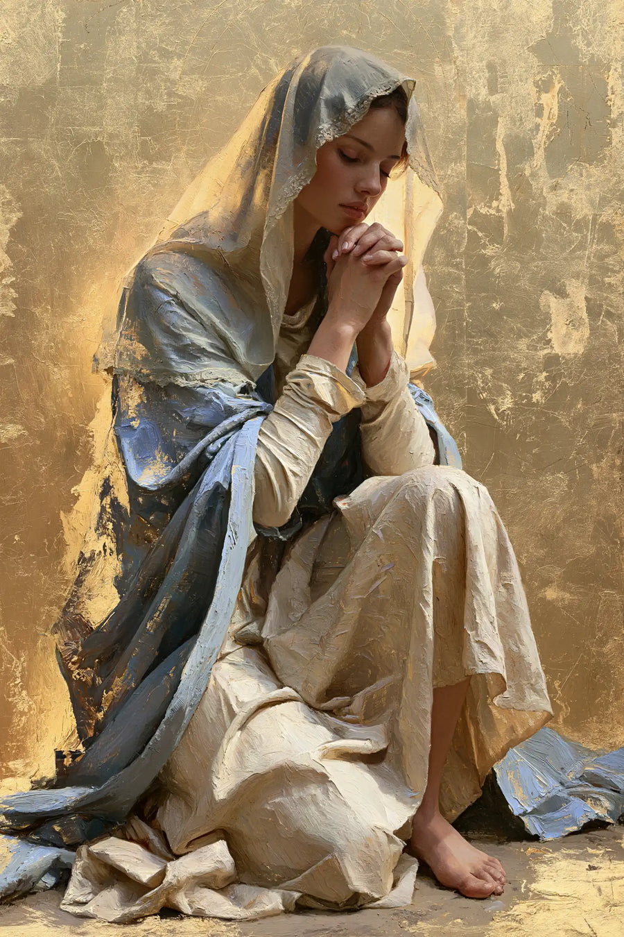 Virgin Mary in Prayer - Sacred Gold · Portrait n° 30