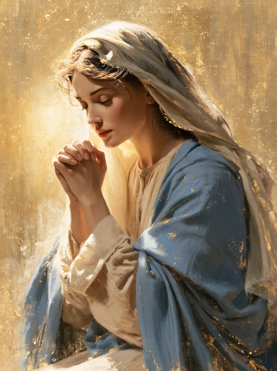 Virgin Mary in Prayer - Sacred Gold · Portrait n° 34