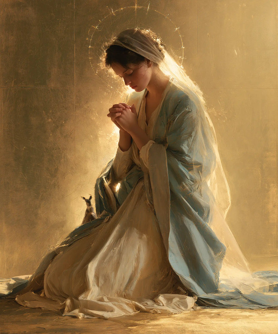Virgin Mary in Prayer - Sacred Gold · Portrait n° 39