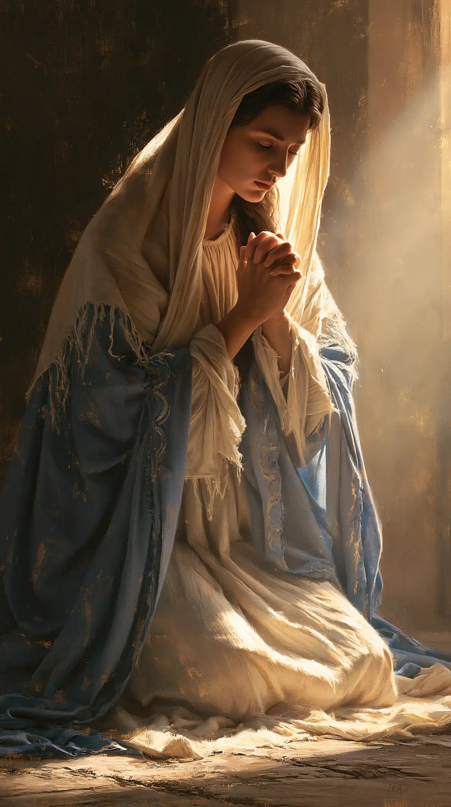 Virgin Mary in Prayer - Sacred Maternal Tenderness · Portrait n° 1