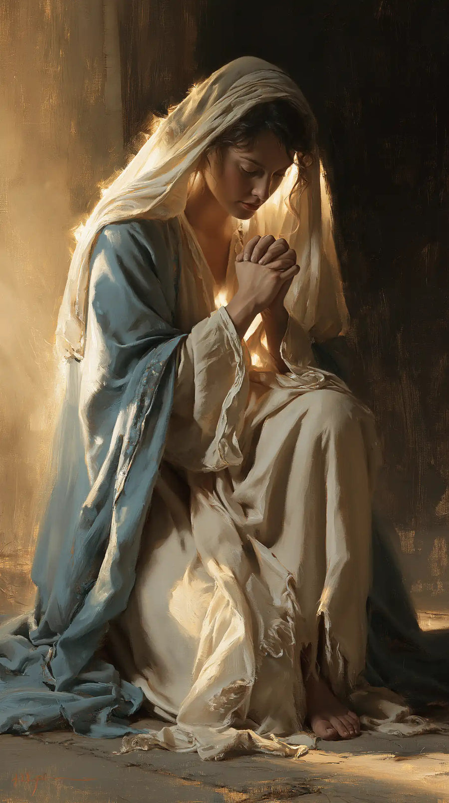 Virgin Mary in Prayer - Sacred Maternal Tenderness · Portrait n° 2