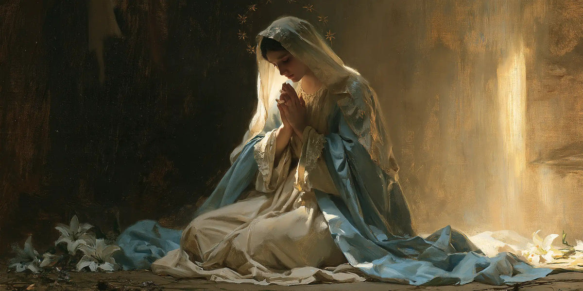 Virgin Mary in Prayer — Blue in the Wall’s Opening Light
