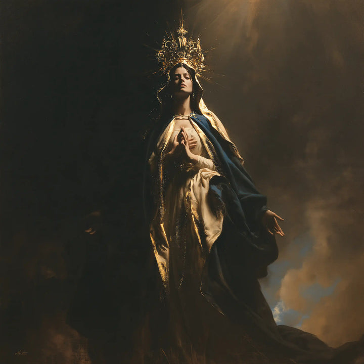 Mary Queen of Heaven - Black and Gold · Square n° 5