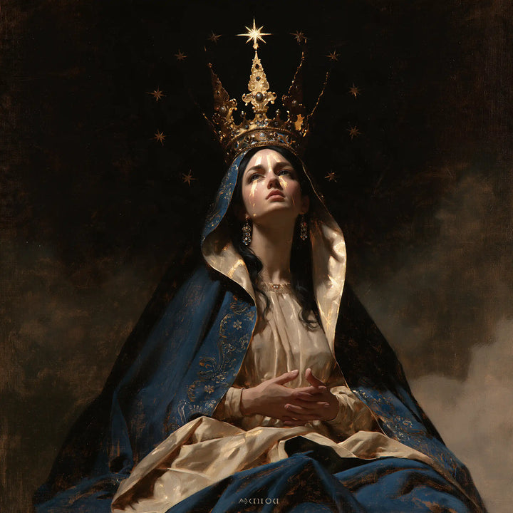 Mary Queen of Heaven - Black and Gold · Square n° 6