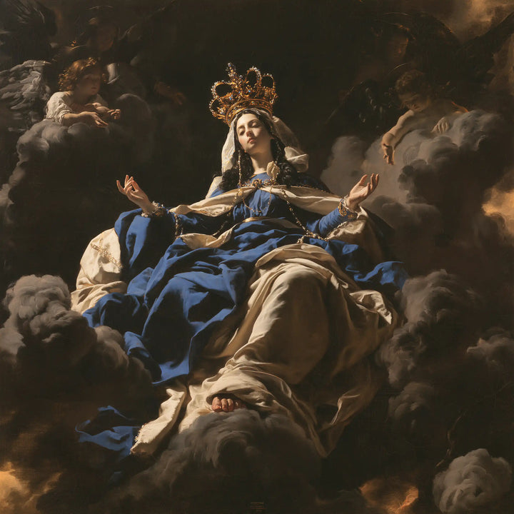 Mary Queen of Heaven - Caravaggio Tenebrism · Square n° 1