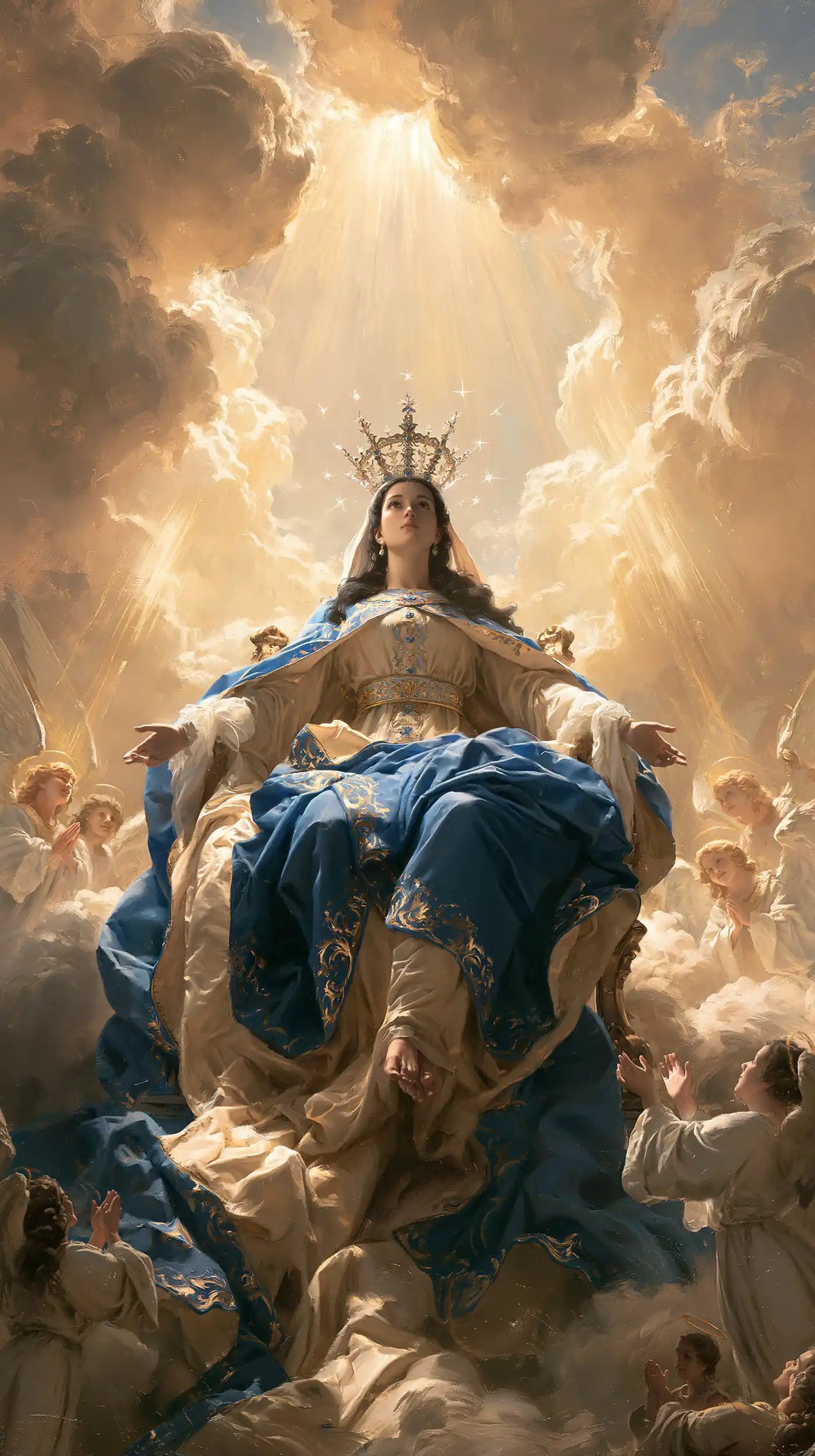 Mary glorified as Queen of Heaven in Heavenly Glory style, portrait Christian artwork no. 17