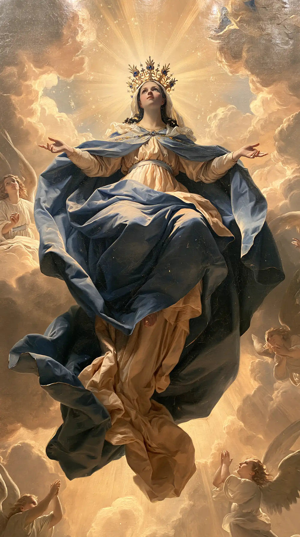 Mary glorified as Queen of Heaven in Heavenly Glory style, portrait Christian artwork no. 24