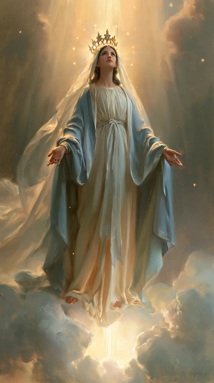 Mary, Queen of Heaven — Bare Feet in the Honey-Coloured Opening